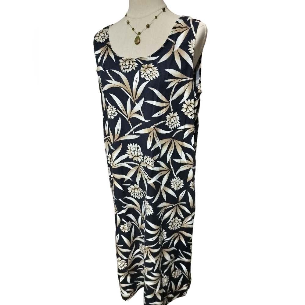 2448) Tahiti Reef Club Sleeveless Floral Maxi Sheath Dress Size XL